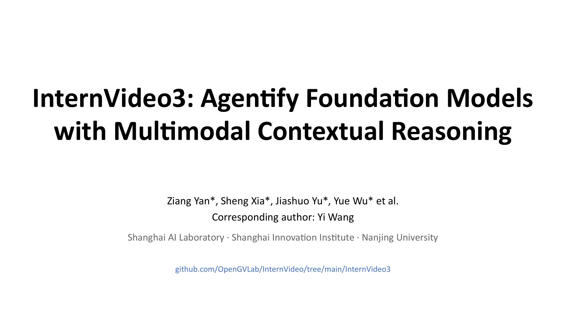 InternVideo3: Agentify Foundation Models with Multimodal Contextual Reasoning cover